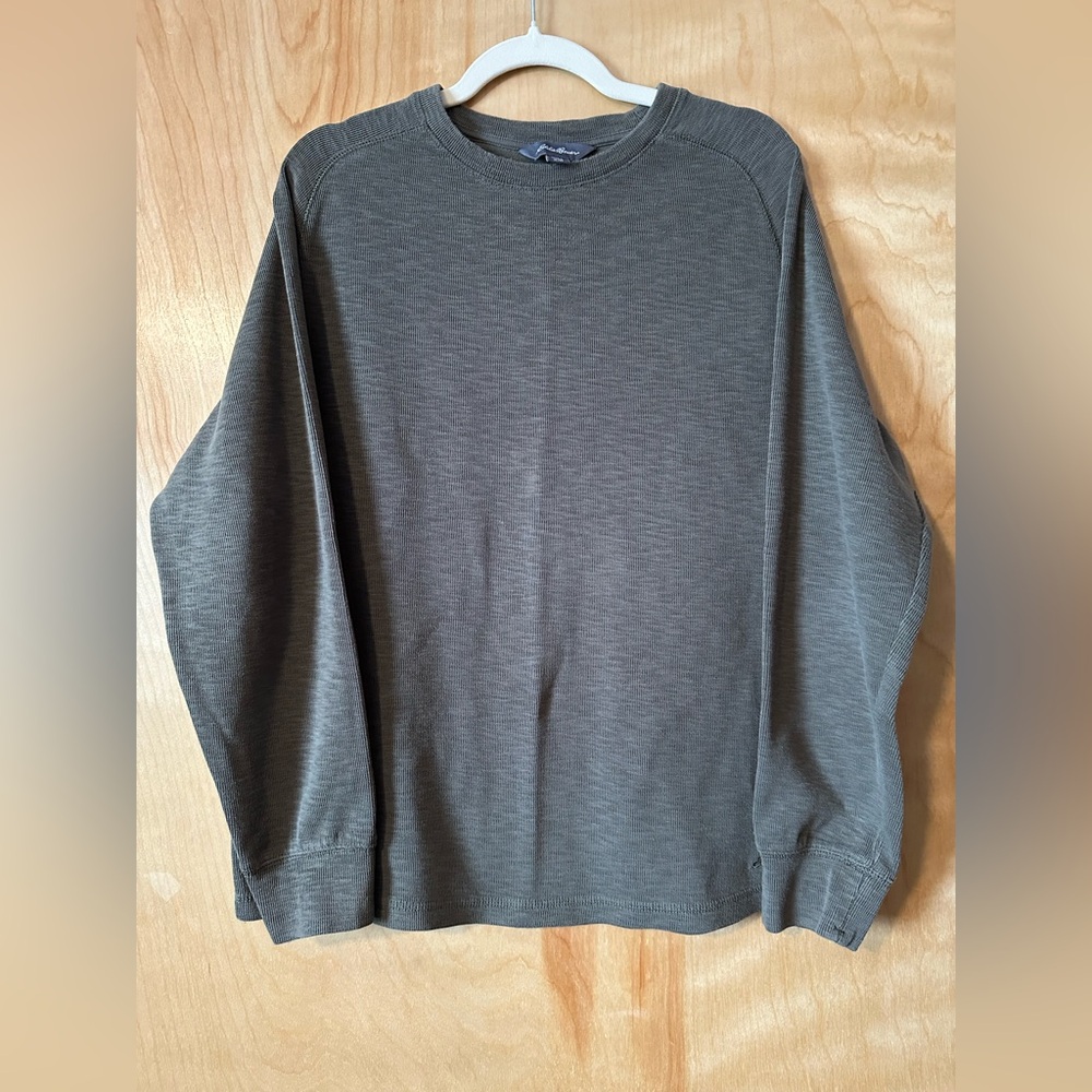 💕 Eddie Bauer 💕 Men's Olive Green Long Sleeve Winter Weight Pullover Shirt